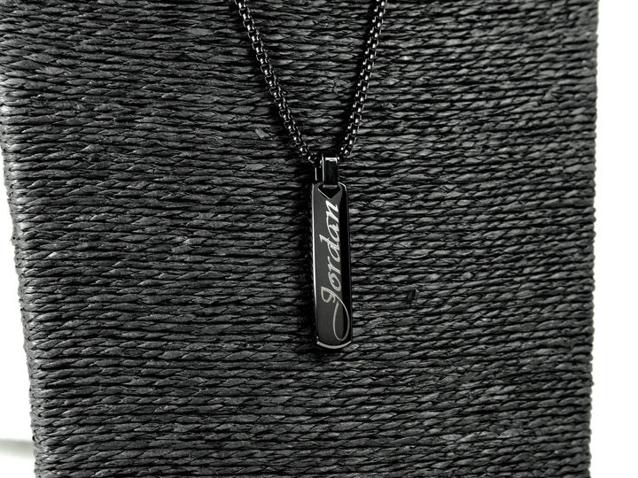 Black Swirly Name Necklace