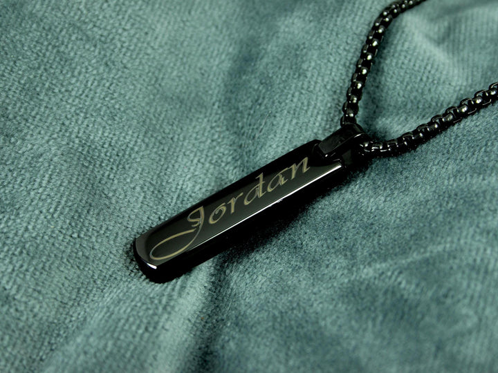 Black Swirly Name Necklace