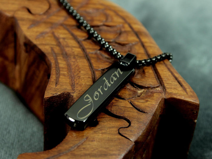Black Swirly Name Necklace