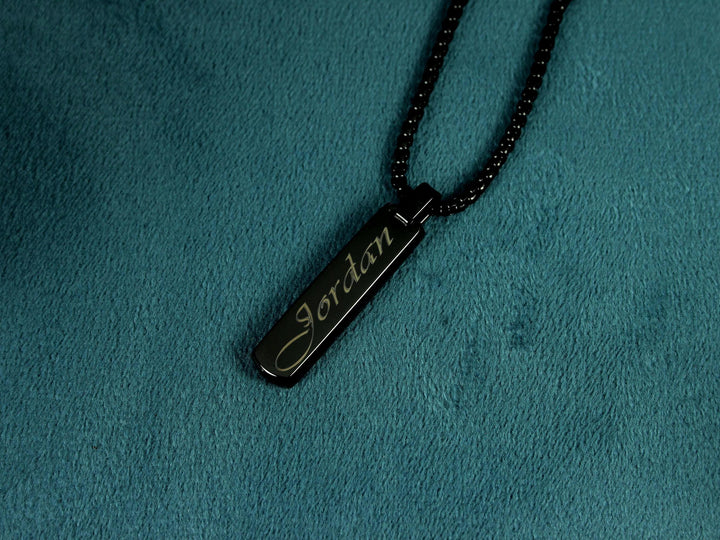 Black Swirly Name Necklace