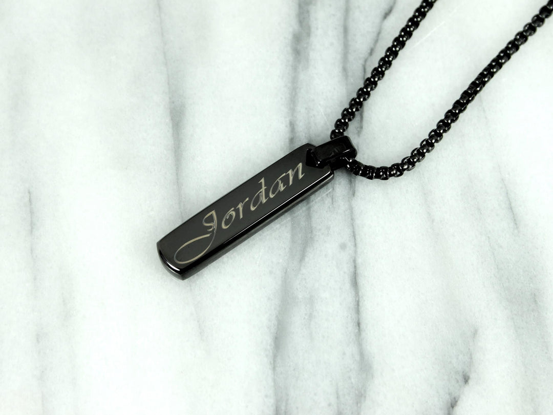 Black Swirly Name Necklace
