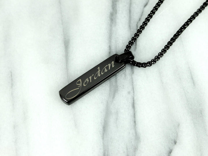 Black Swirly Name Necklace
