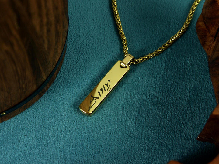 Gold Swirly Name Necklace