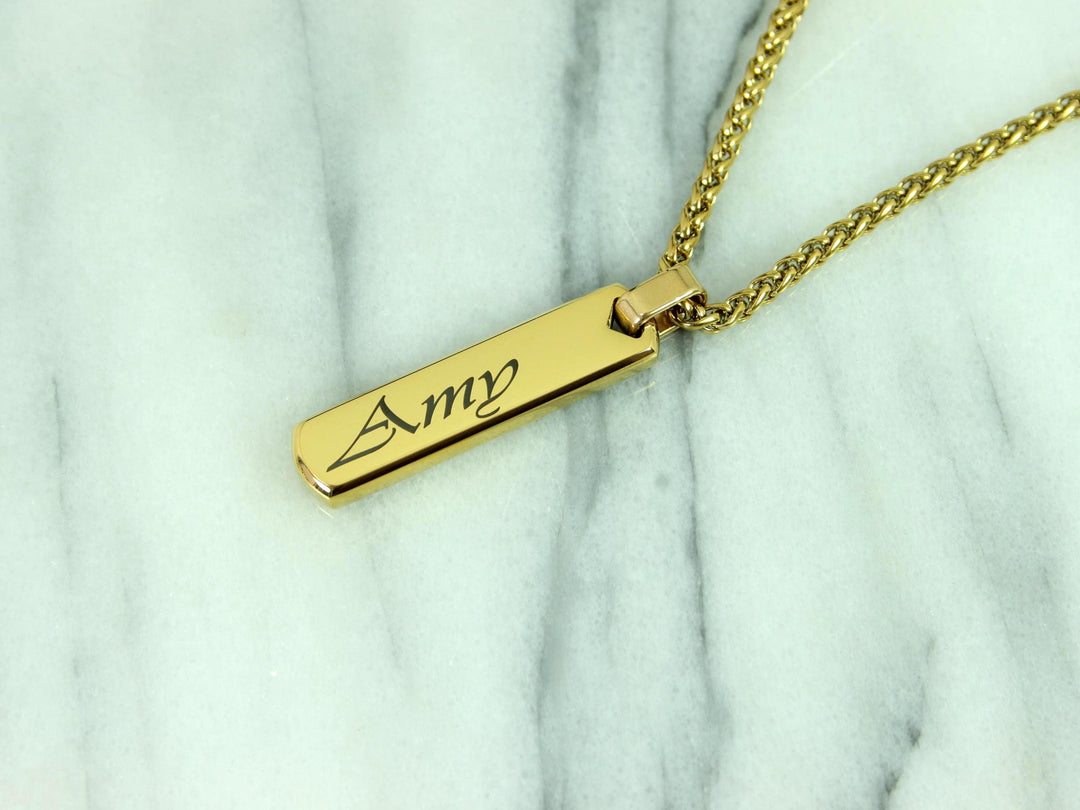 Gold Swirly Name Necklace