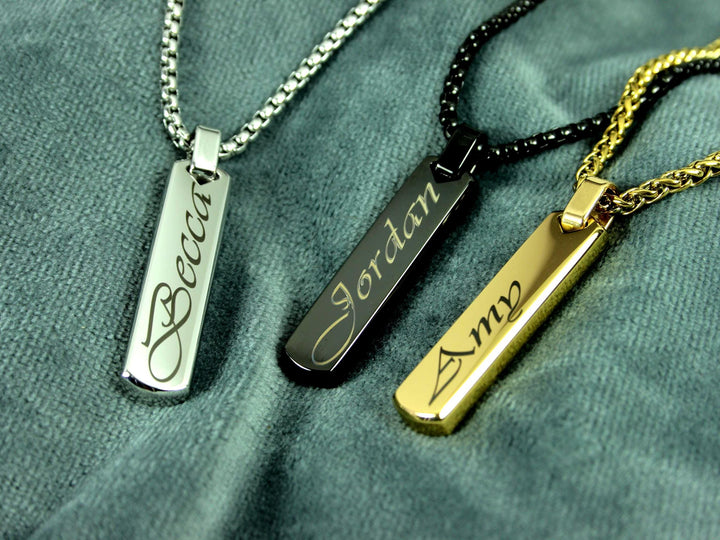 Swirly Name Bar Necklace