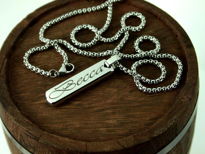 Swirly Name Bar Necklace