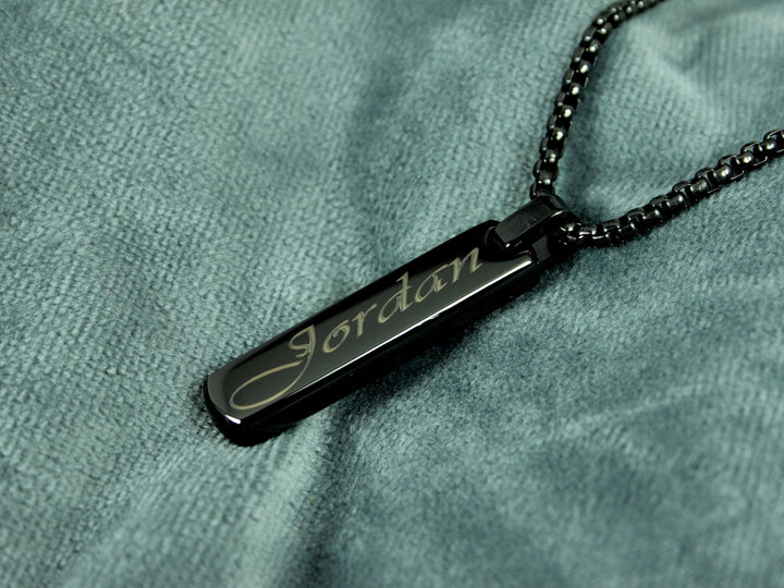 Swirly Name Bar Necklace