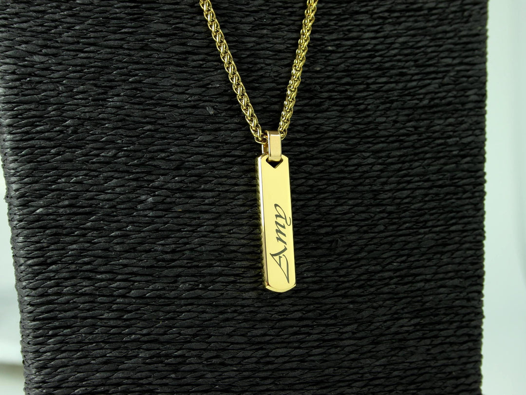 Swirly Name Bar Necklace