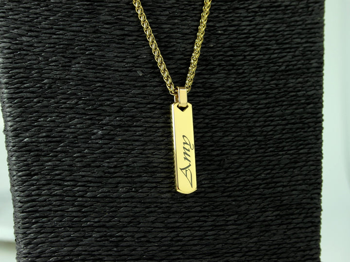 Swirly Name Bar Necklace