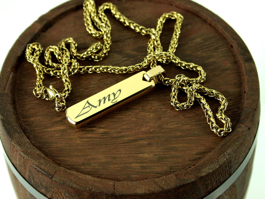 Swirly Name Bar Necklace