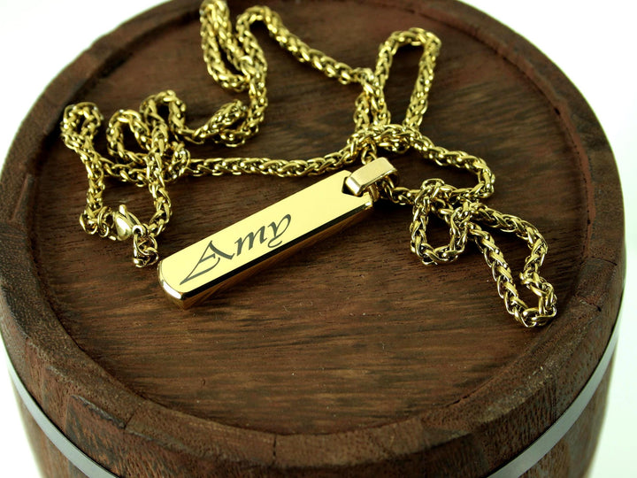 Swirly Name Bar Necklace