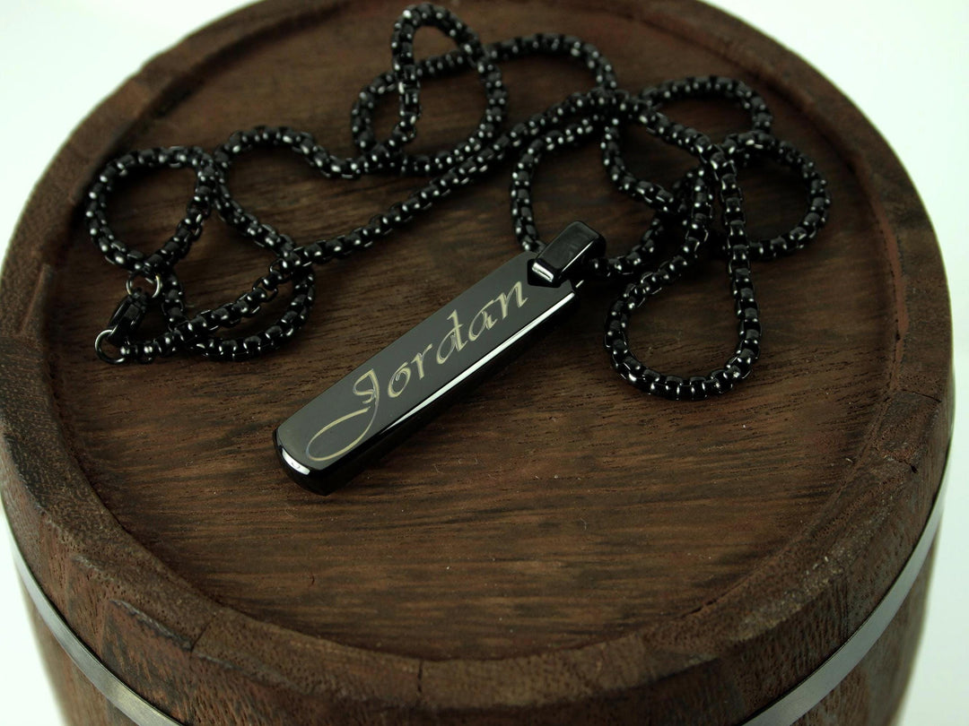 Swirly Name Bar Necklace
