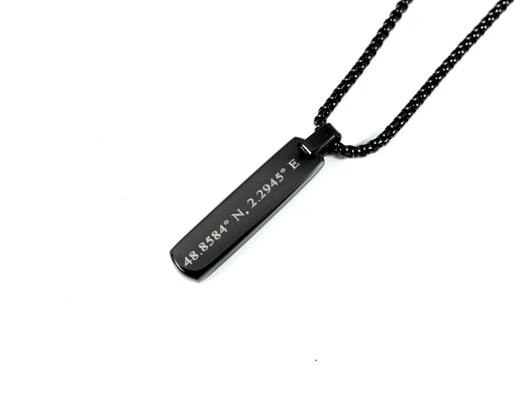 Black Coordinates Necklace