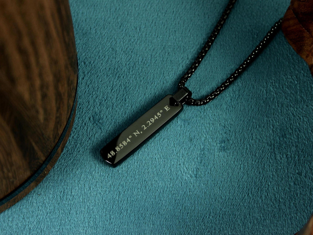 Black Coordinates Necklace