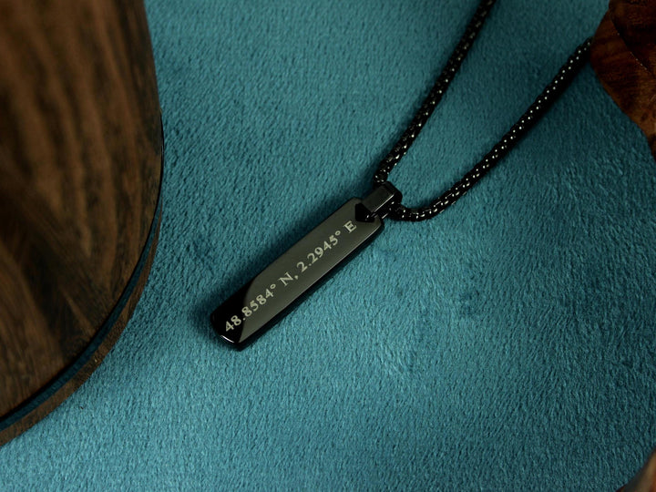 Black Coordinates Necklace