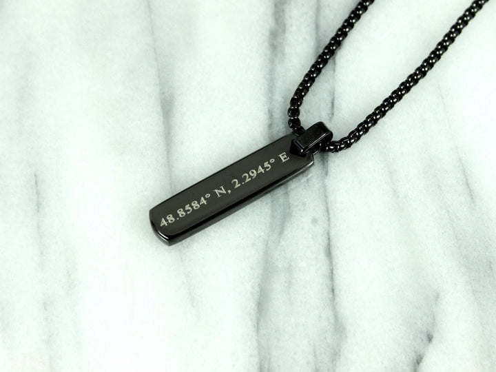 Black Coordinates Necklace