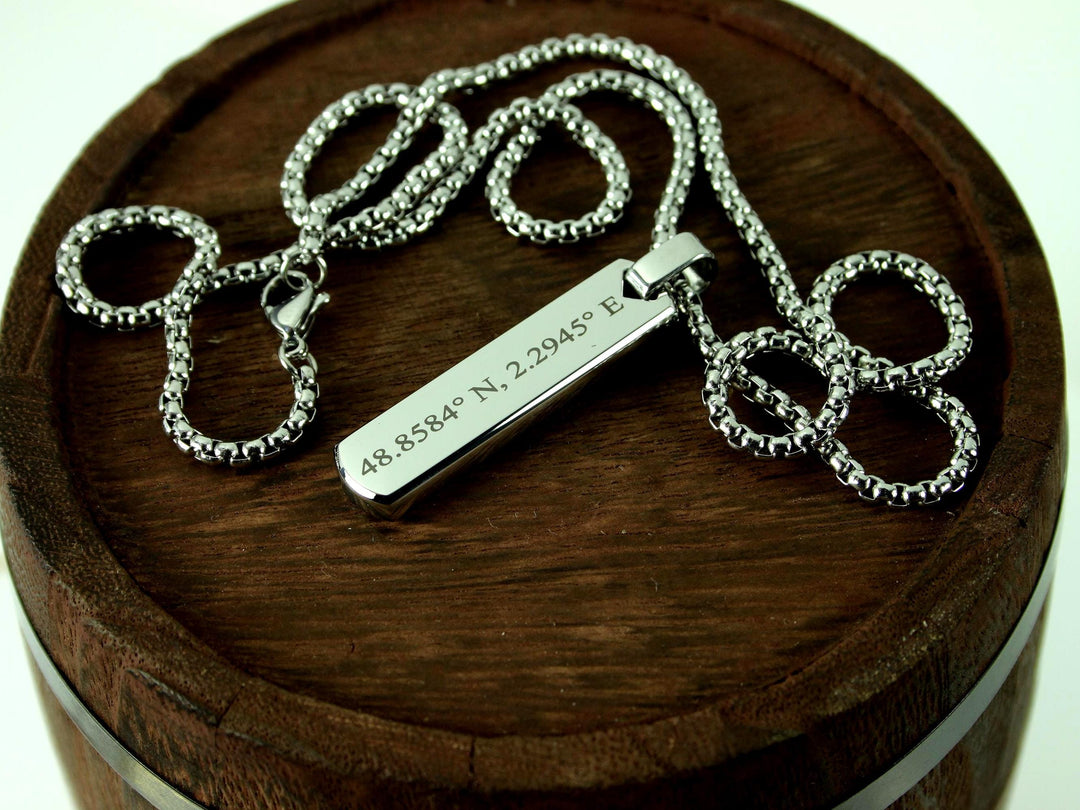 Coordinates Bar Necklace