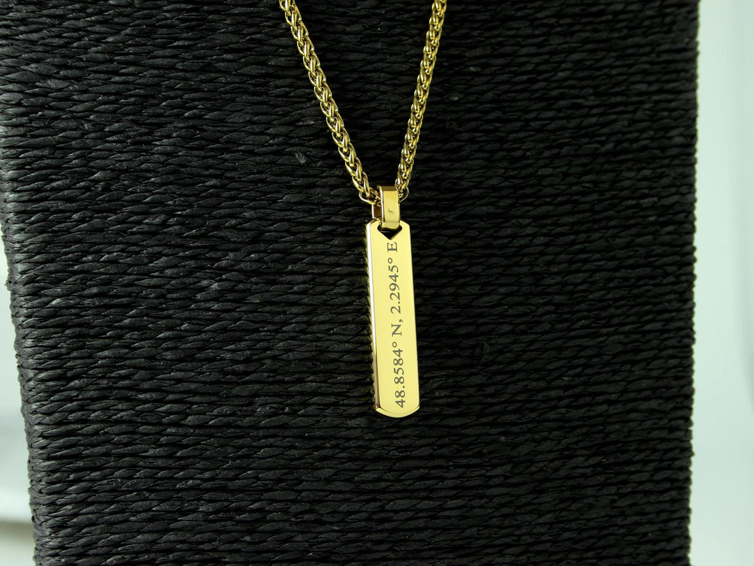 Coordinates Bar Necklace