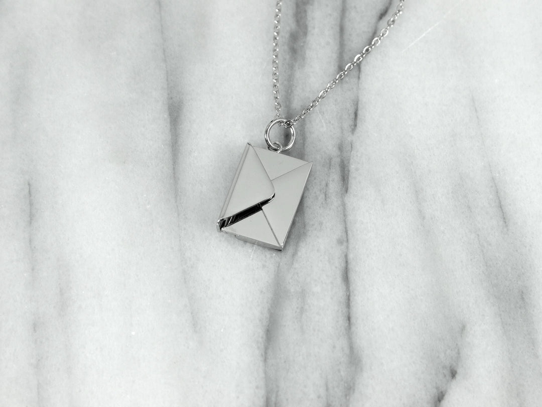Couples Initials Pendant, Secret Message Necklace