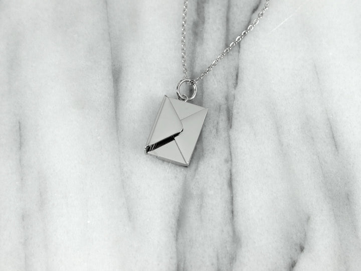 Couples Initials Pendant, Secret Message Necklace