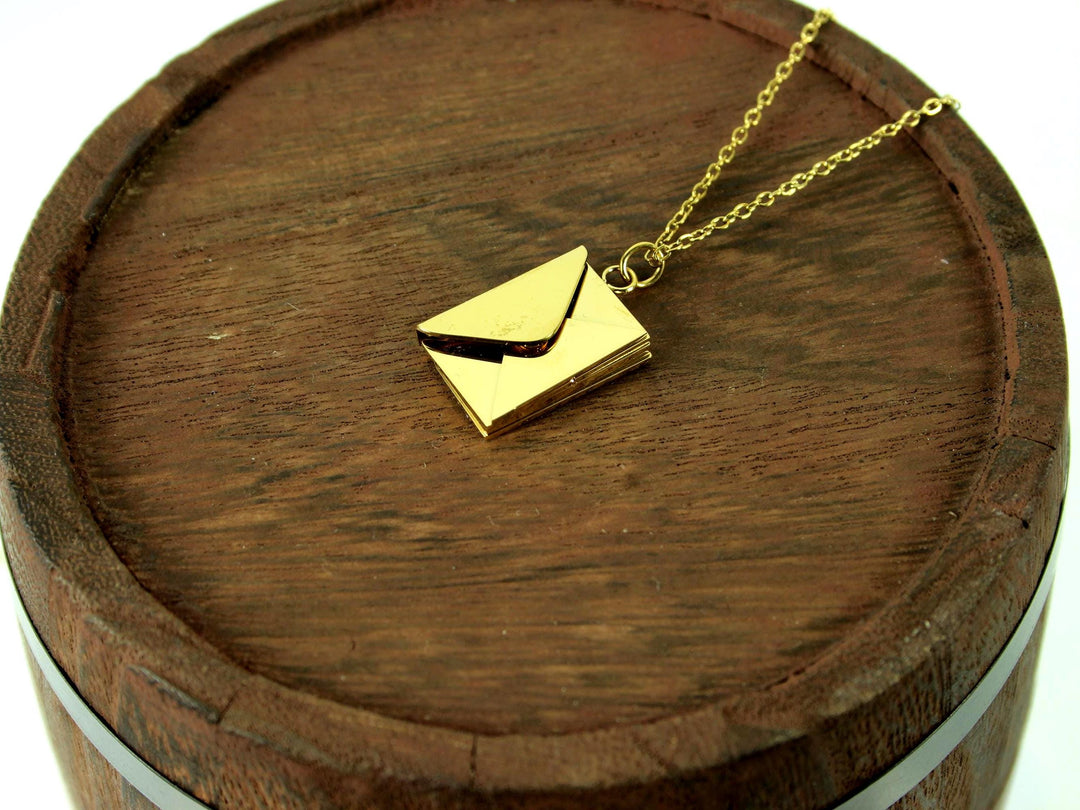 Gold Couples Letter Necklace, Hidden Message