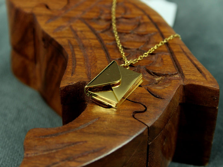 Gold Couples Letter Necklace, Hidden Message