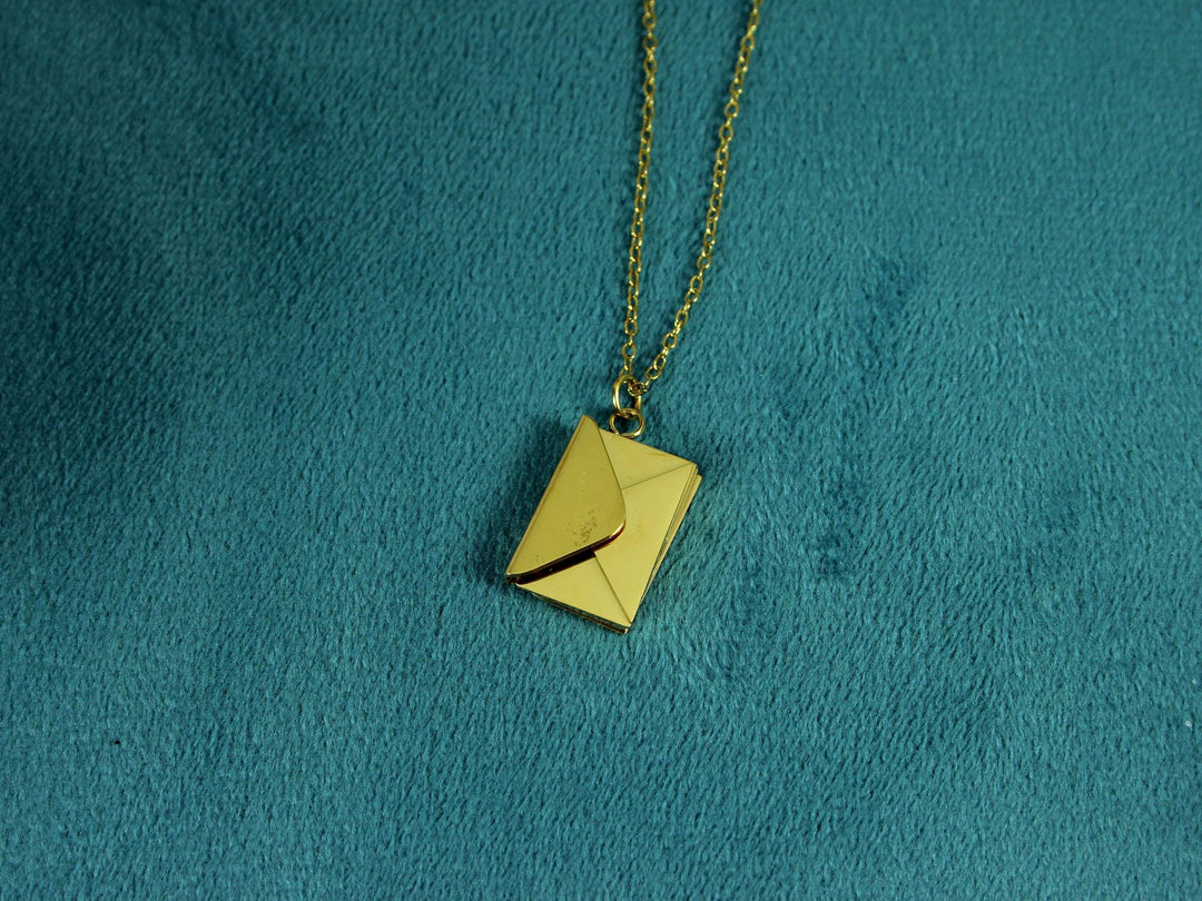 Gold Couples Letter Necklace, Hidden Message