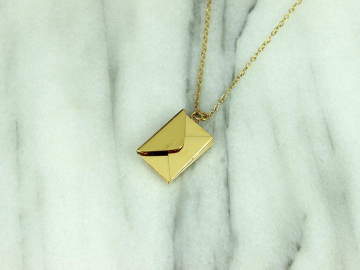 Gold Couples Letter Necklace, Hidden Message