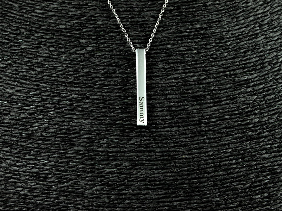 Silver Name Bar Necklace