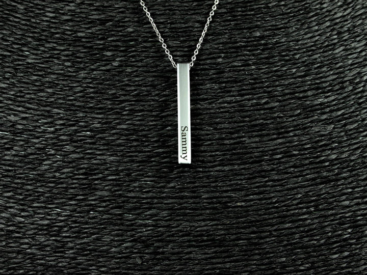 Silver Name Bar Necklace