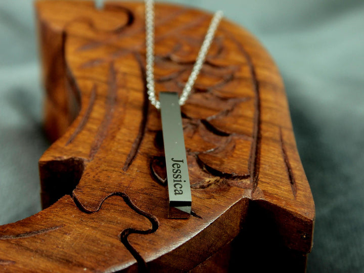 Silver Name Bar Necklace
