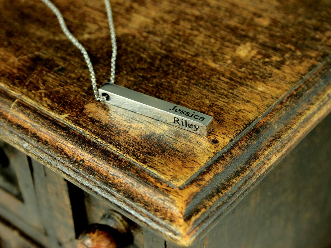 Silver Name Bar Necklace