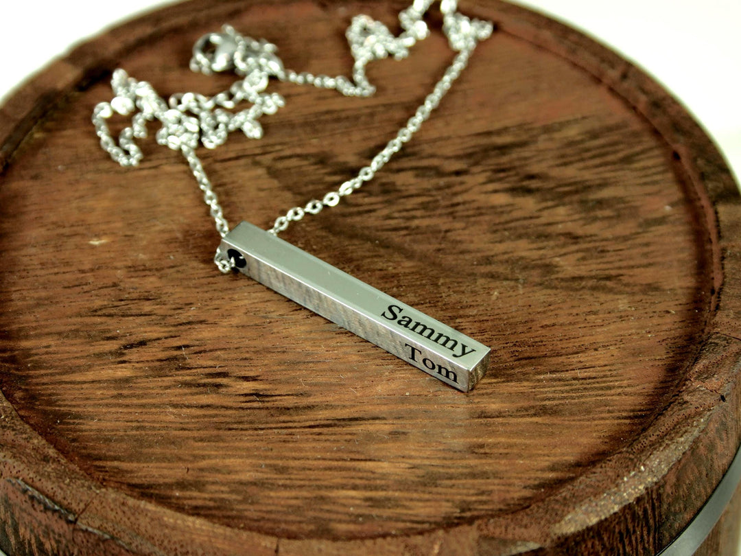 Silver Name Bar Necklace