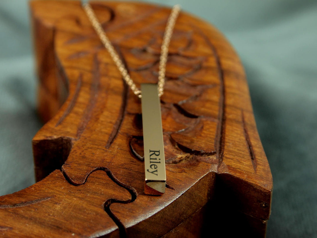 Rose Gold Name Bar Necklace