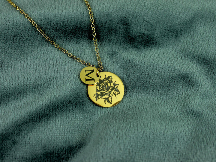 Gold Birth Flower Necklace