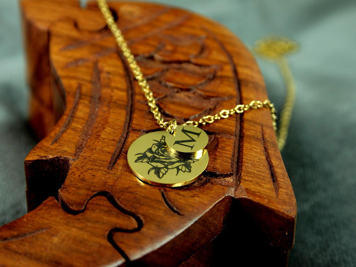 Gold Birth Flower Necklace