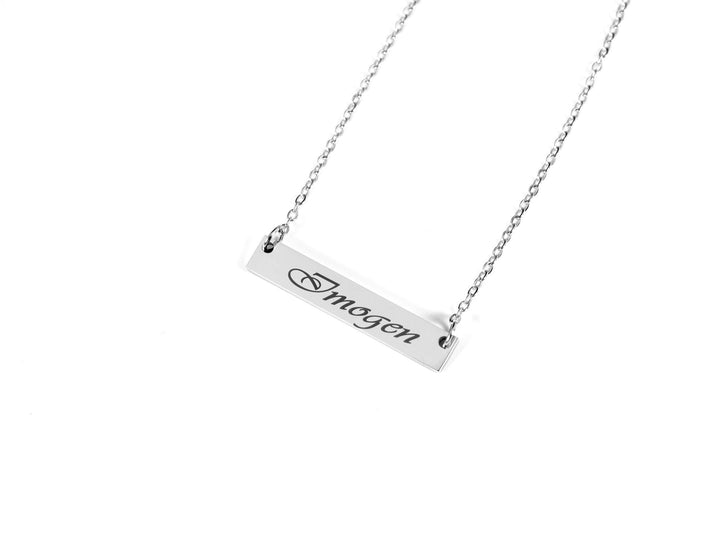 Small Rectangle Bar Name Necklace