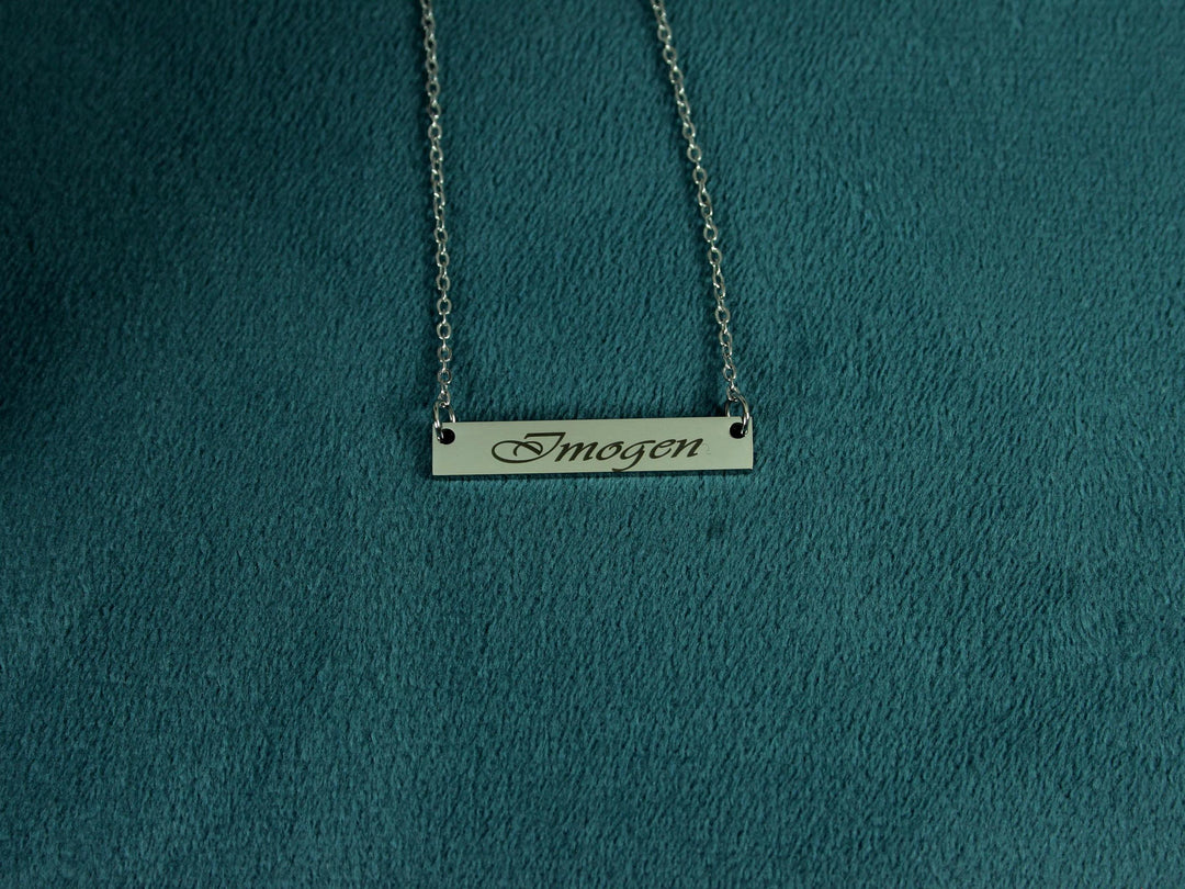 Small Rectangle Bar Name Necklace