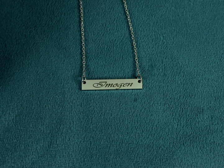 Small Rectangle Bar Name Necklace