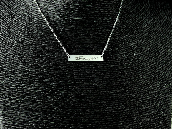 Small Rectangle Bar Name Necklace