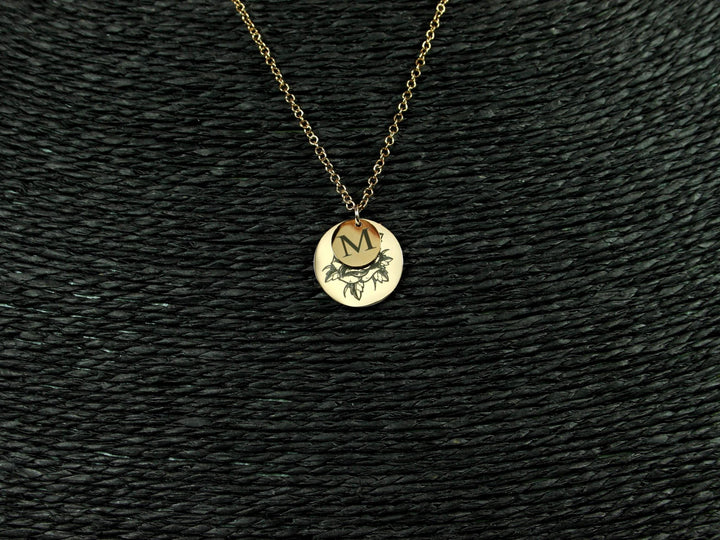 Birth Flower Initial Necklace