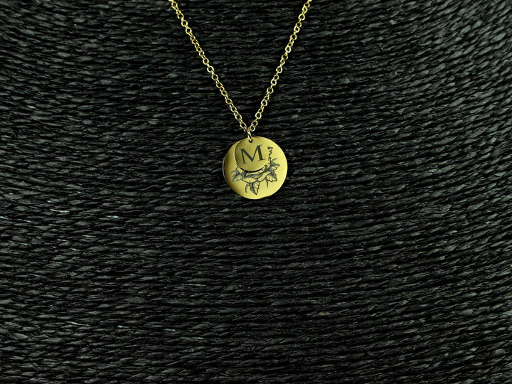 Birth Flower Initial Necklace