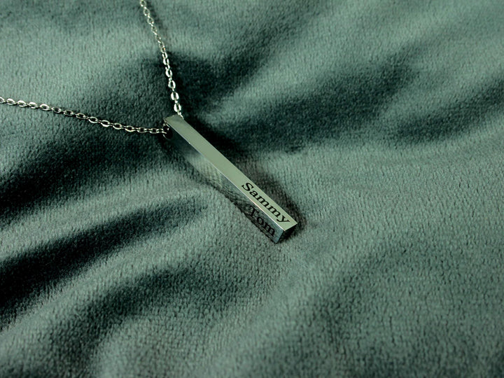 Silver Name Bar Necklace