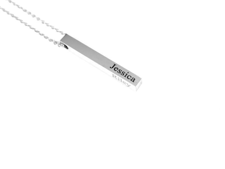 Silver Name Bar Necklace