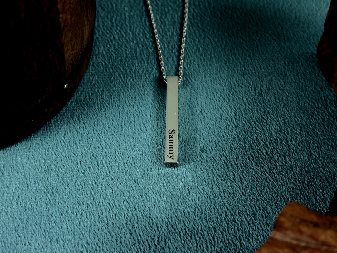 Silver Name Bar Necklace