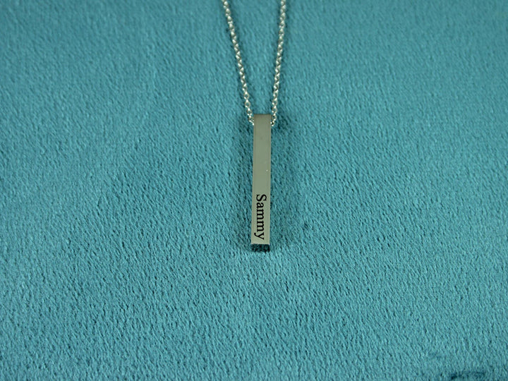 Silver Name Bar Necklace