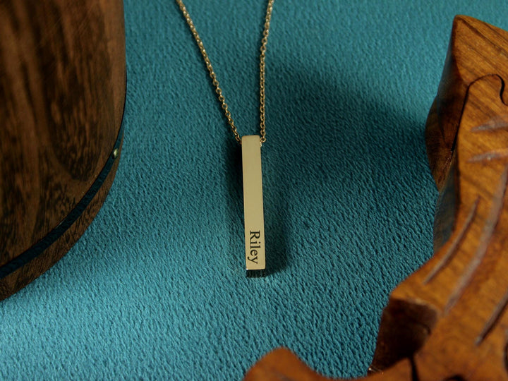 Rose Gold Name Bar Necklace