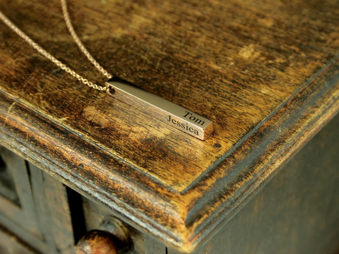 Rose Gold Name Bar Necklace