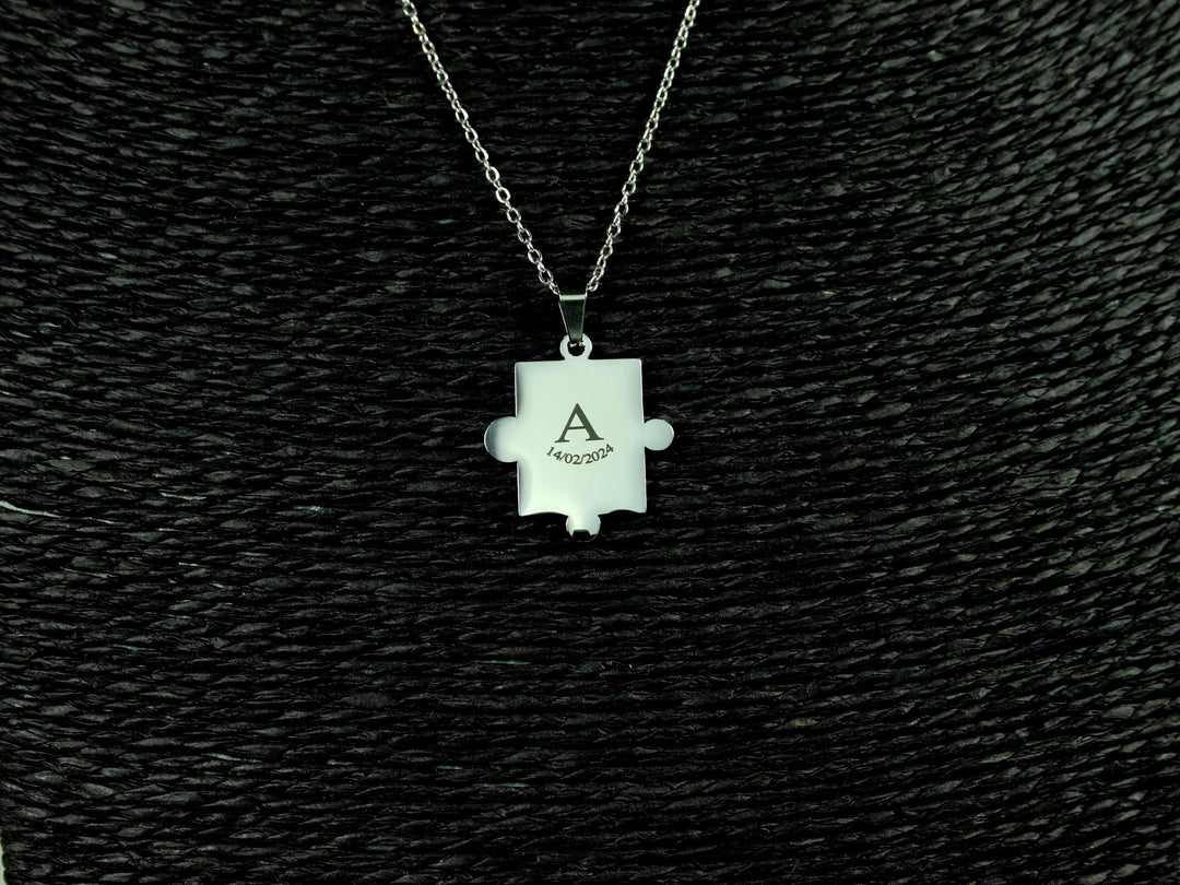 Couple Puzzle Pendant Set