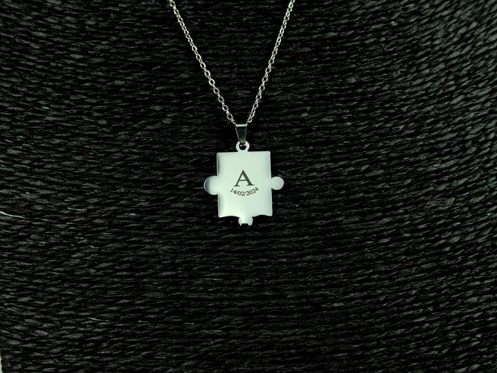Couple Puzzle Pendant Set